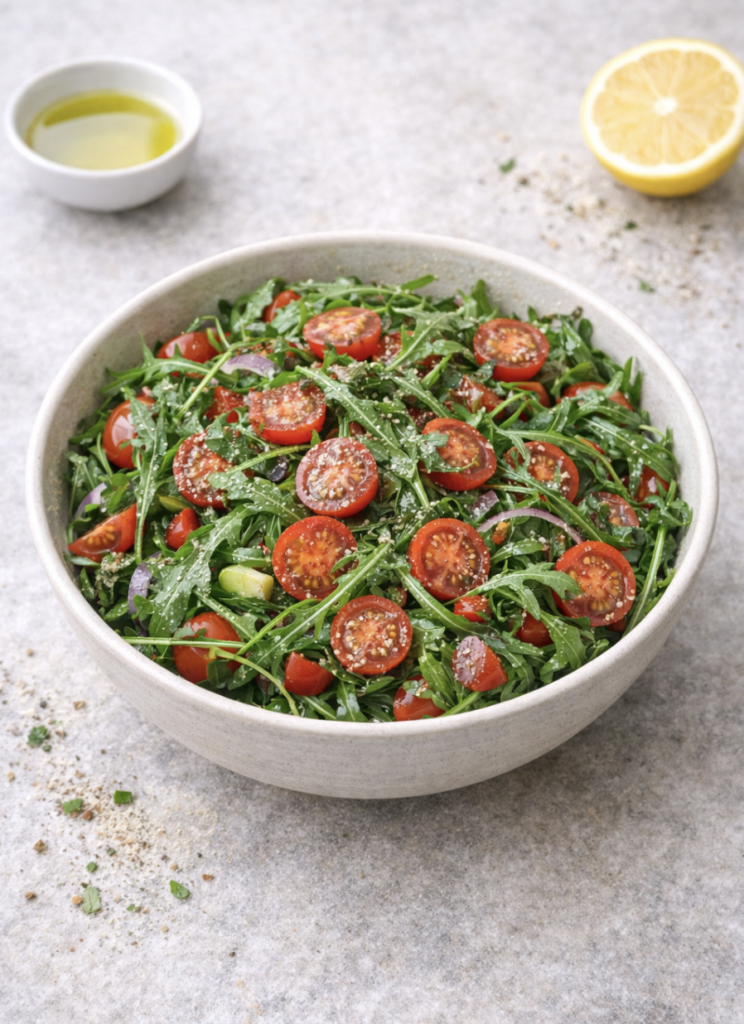 Rucola-Salat mit Kirschtomaten – Einfach & in 10 Minuten fertig