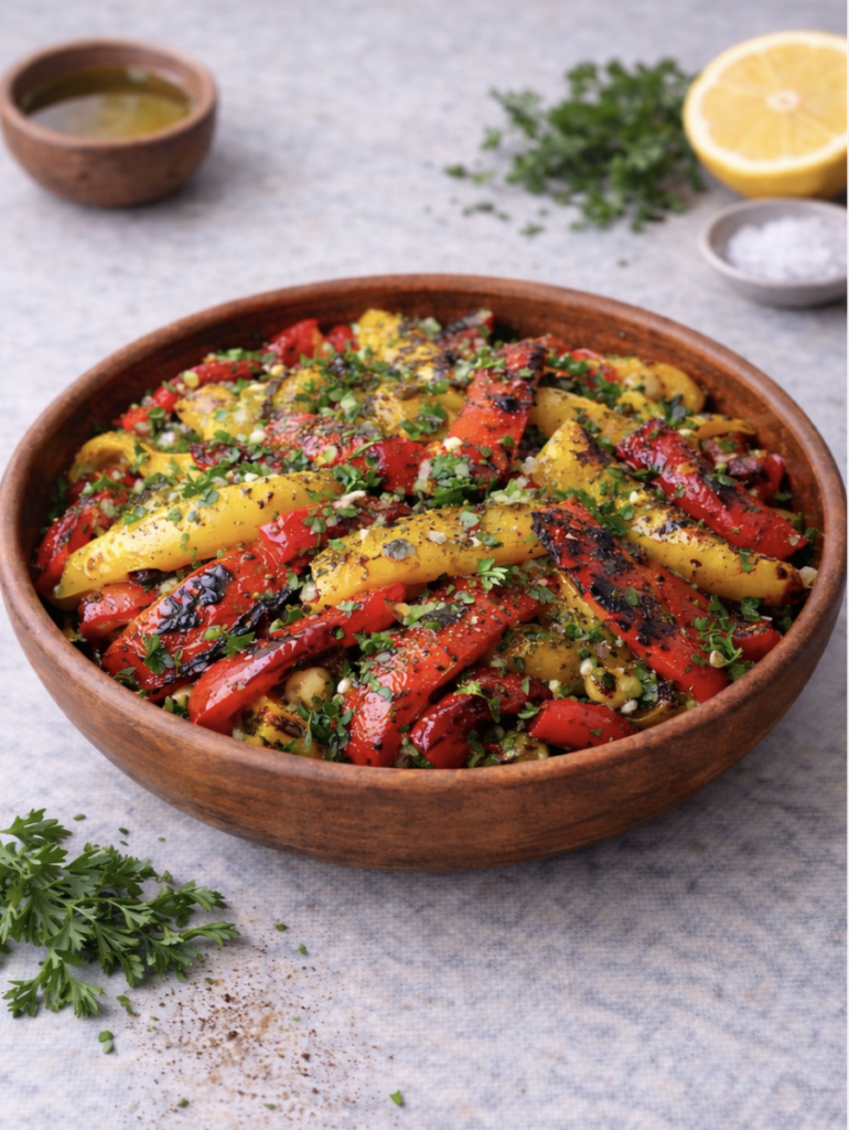Gegrillter Paprika-Salat – Aromatisch, leicht & mediterran