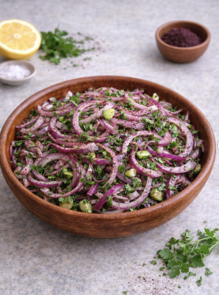 Rote Zwiebel-Salat mit Sumach – Frisch, würzig & orientalisch