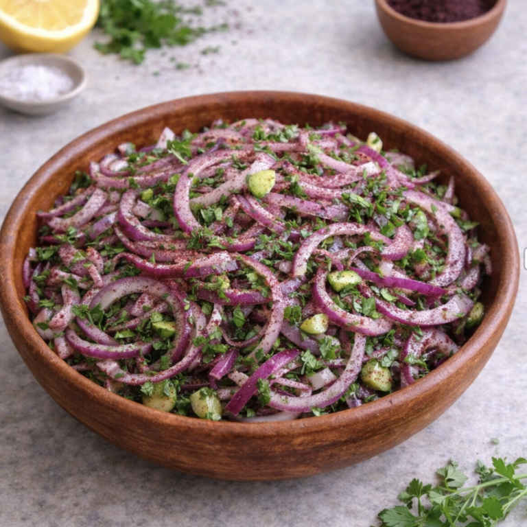 Rote Zwiebel-Salat mit Sumach – Frisch, würzig & orientalisch