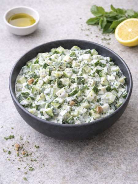 Gurkensalat mit Joghurt und Minze – Erfrischend, leicht & cremig