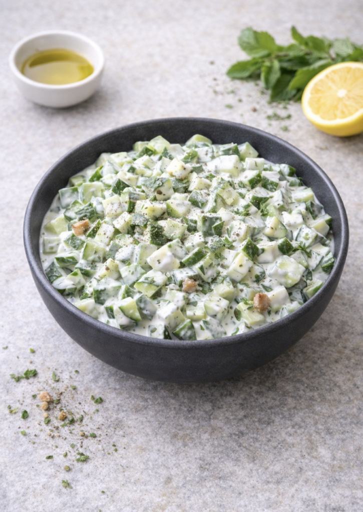 Gurkensalat mit Joghurt und Minze – Erfrischend, leicht & cremig