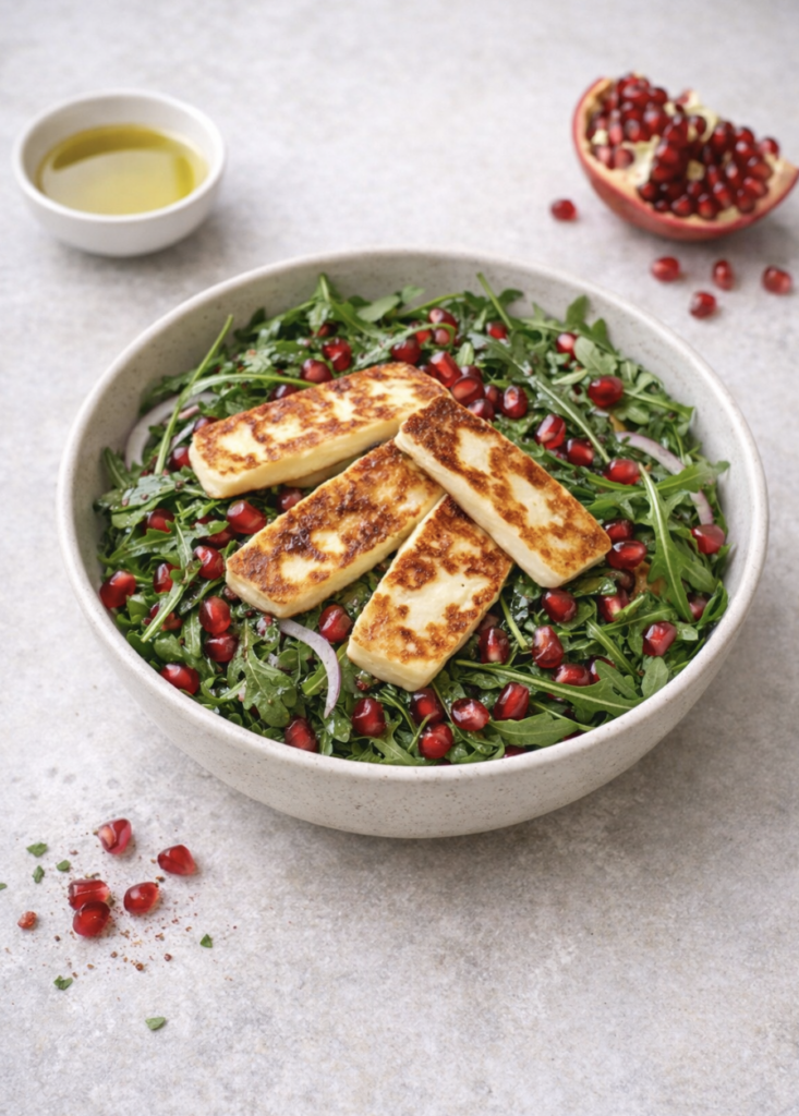 Rucola-Halloumi-Salat – Herzhaft, frisch & perfekt ausgewogen