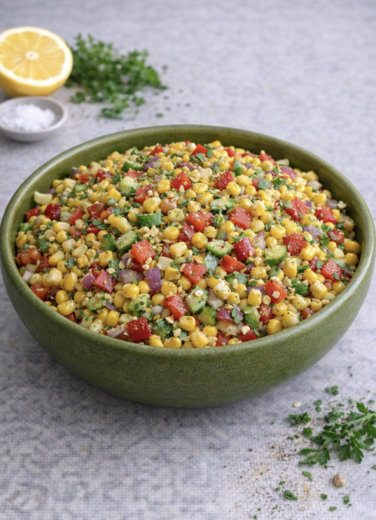 Orientalischer Maissalat – Frisch, bunt & schnell gemacht