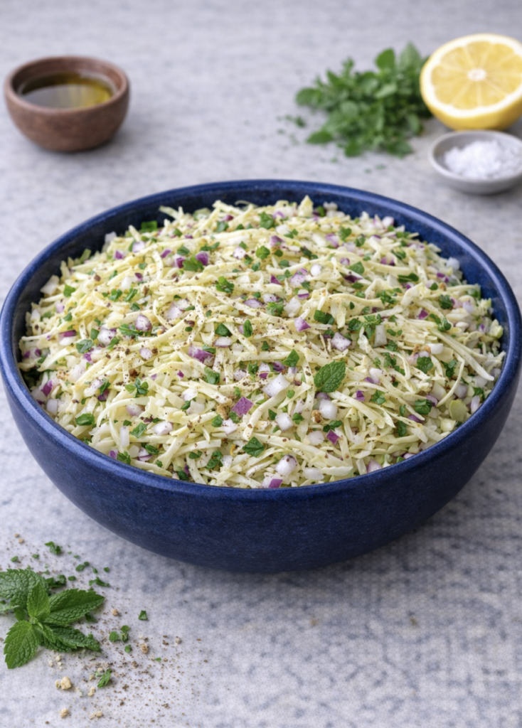 Weißkohlsalat mit Minze – Frisch, knackig & leicht