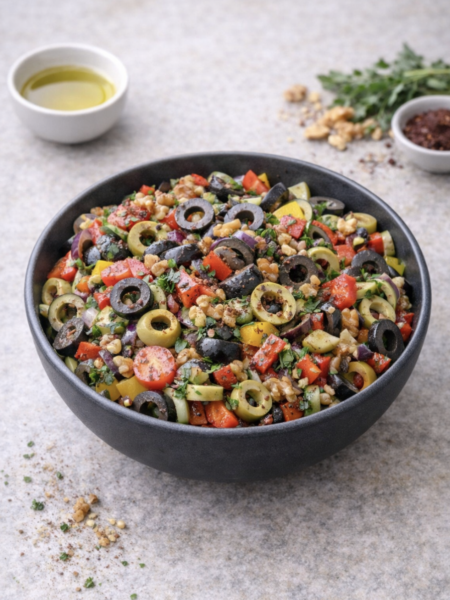 Olivensalat mit Walnüssen – Würzig, mediterran & aromatisch