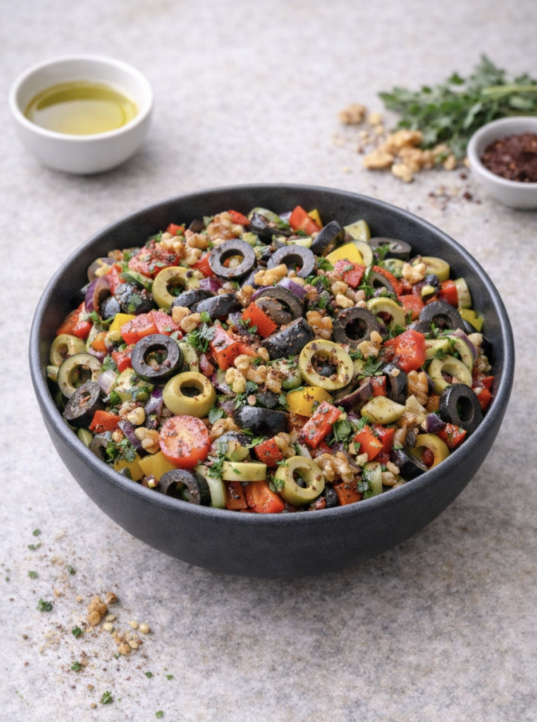 Olivensalat mit Walnüssen – Würzig, mediterran & aromatisch