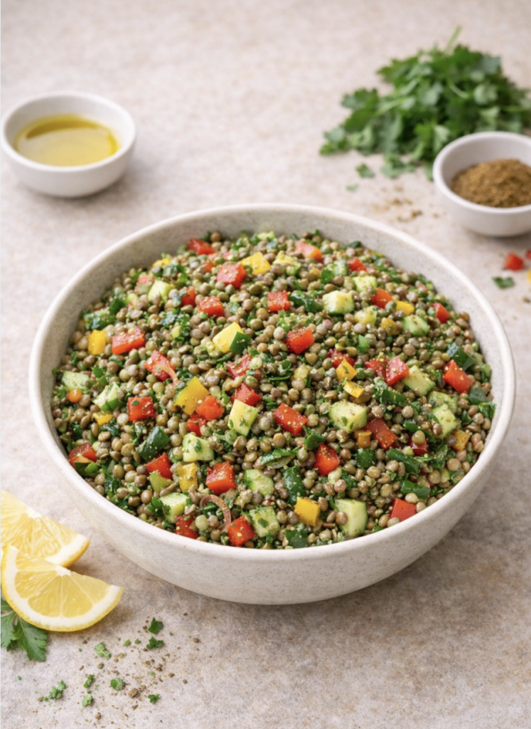 Linsensalat mit Kreuzkümmel – Gesund, proteinreich & aromatisch