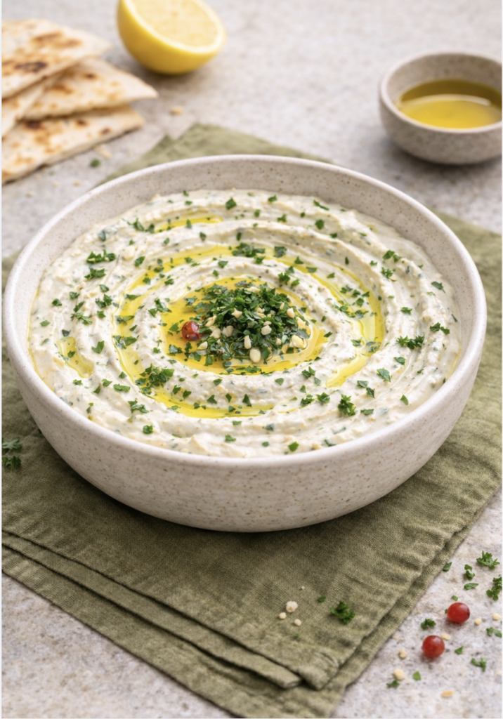 Minze-Quark-Creme – Frischer Dip mit Knoblauch und Zitrone