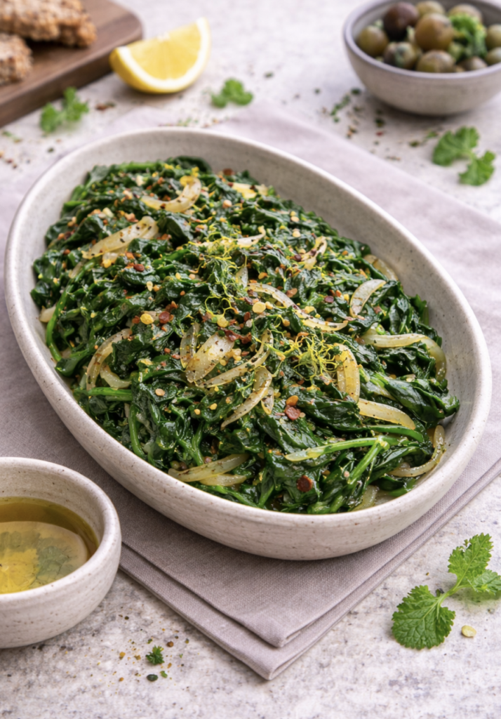 Spinat Mezze mit Knoblauch – Orientalisch, gesund & schnell gemacht