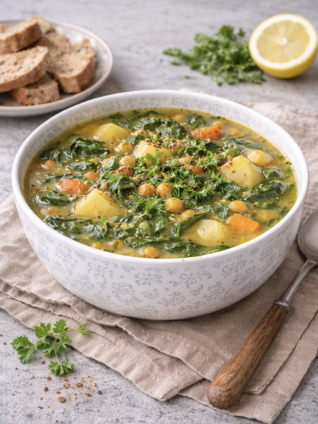 Spinat-Kichererbsen-Suppe – Gesund, sättigend & einfach gemacht