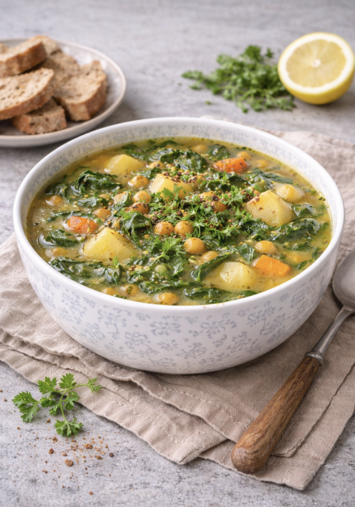Spinat-Kichererbsen-Suppe – Gesund, sättigend & einfach gemacht
