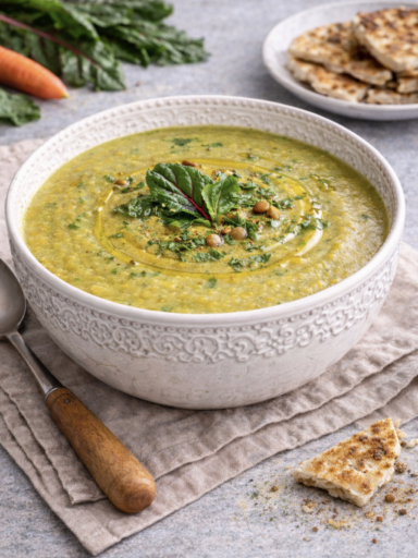 Linsen-Mangold-Suppe – Gesund, cremig & proteinreich
