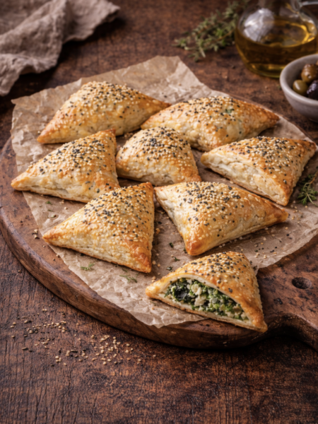 Spinat-Feta-Taschen – Knusprige Teigtaschen mit Spinat und Feta