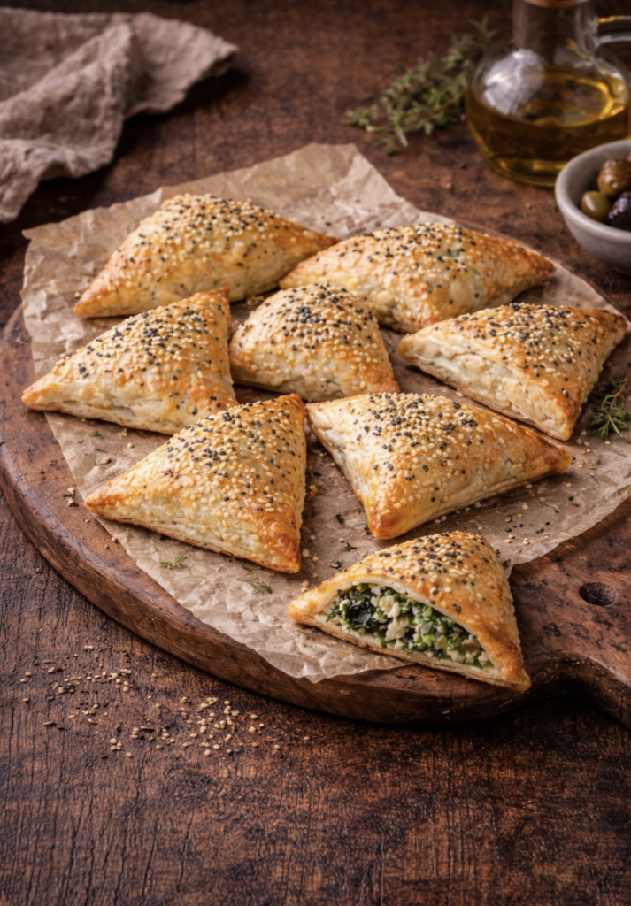 Spinat-Feta-Taschen – Knusprige Teigtaschen mit Spinat und Feta