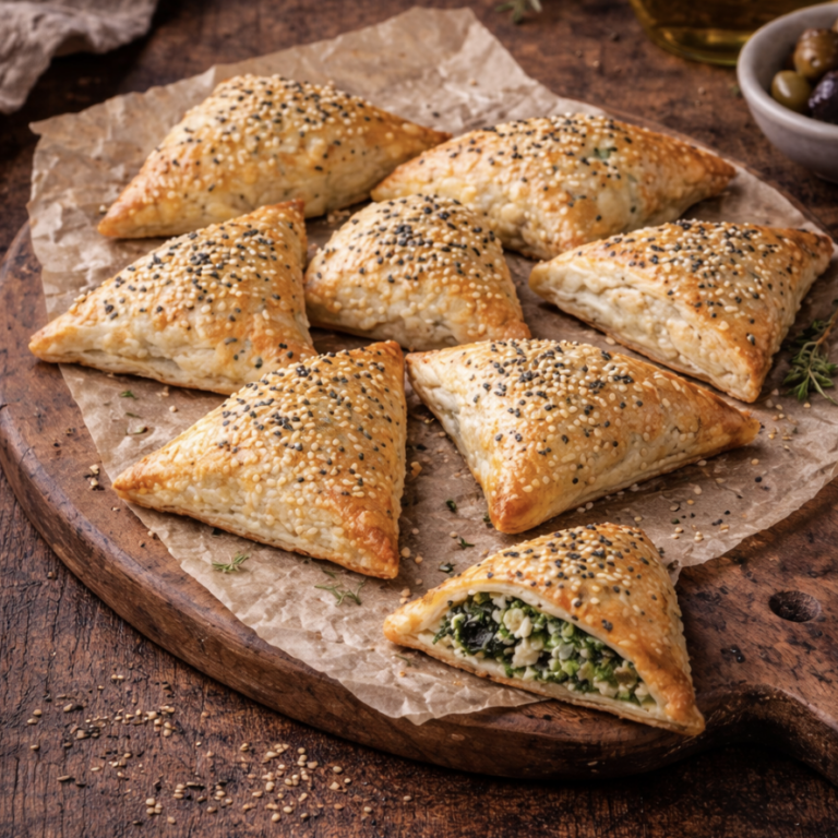 Spinat-Feta-Taschen – Knusprige Teigtaschen mit Spinat und Feta
