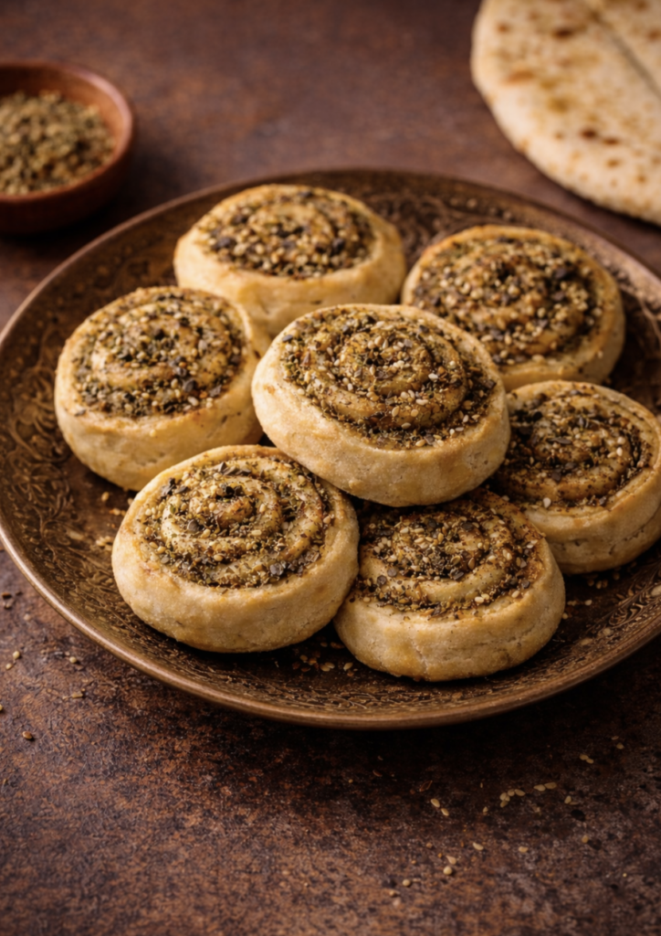 Zaatar-Schnecken – Orientalisches Hefegebäck mit Sesam & Olivenöl