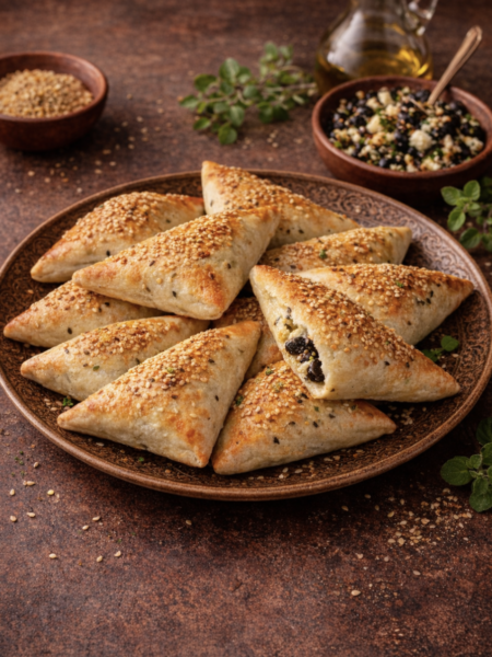 Oliven-Käse-Dreiecke – Knusprige Fatayer mit Feta & aromatischen Oliven