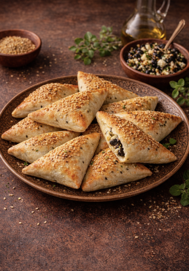 Oliven-Käse-Dreiecke – Knusprige Fatayer mit Feta & aromatischen Oliven