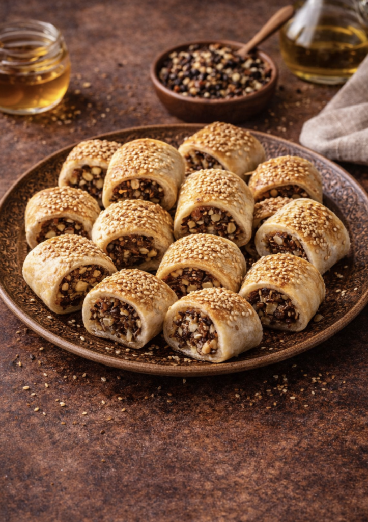 Dattel-Nuss-Röllchen – Süßes Gebäck mit Datteln, Nüssen & Zimt