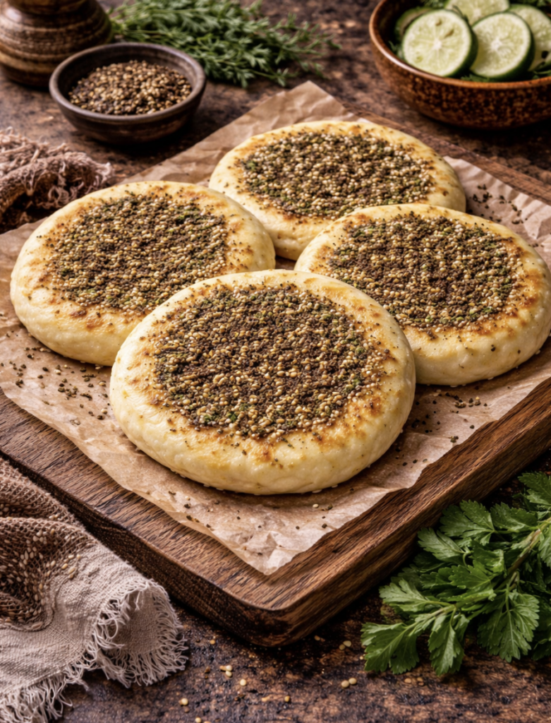Manakish mit Zaatar – Original orientalisches Fladenbrot einfach selbst gemacht