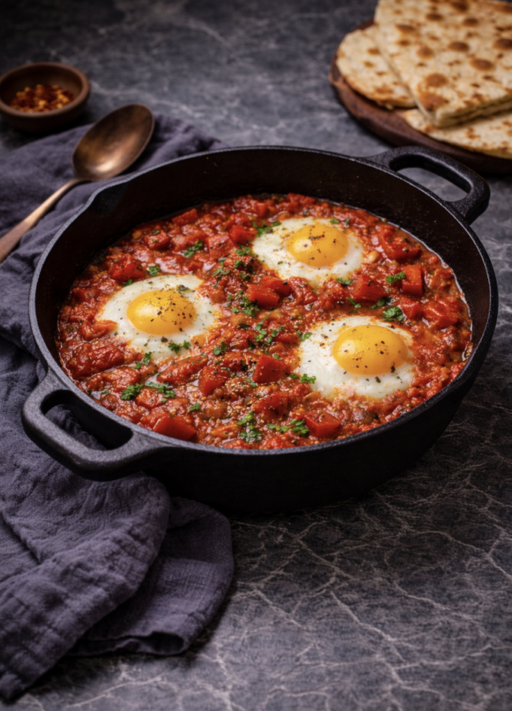 Klassische Shakshuka – Rezept mit Tomaten, Paprika & Eiern (einfach & schnell)