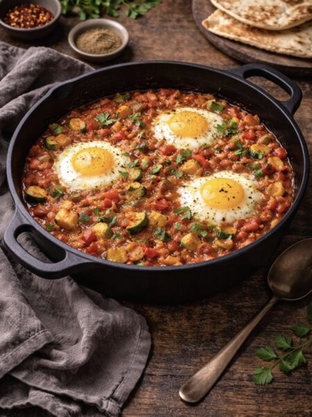 Zucchini-Shakshuka – Gesundes Rezept mit Paprika, Tomaten & Eiern