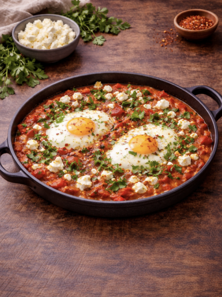 Shakshuka mit Feta – Cremiges Rezept mit Tomaten, Paprika & frischen Kräutern