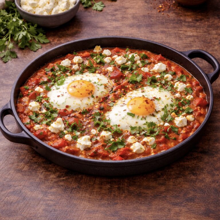 Shakshuka mit Feta – Cremiges Rezept mit Tomaten, Paprika & frischen Kräutern