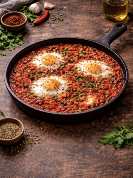 Scharfe Shakshuka – Würziges Rezept mit Chili, Tomaten & Eiern