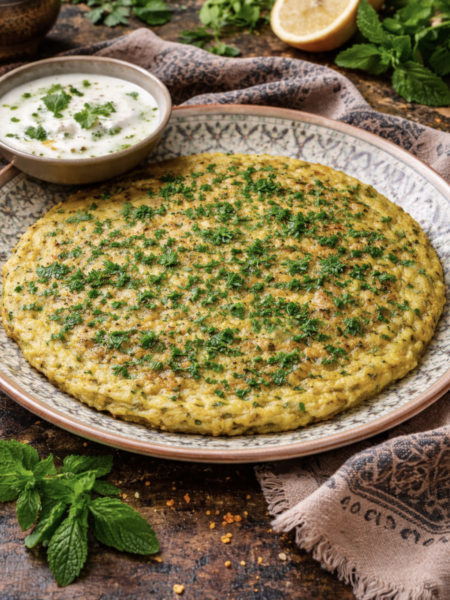 Kräuter-Omelett mit Joghurt-Minz-Sauce – Schnelles, gesundes Frühstück