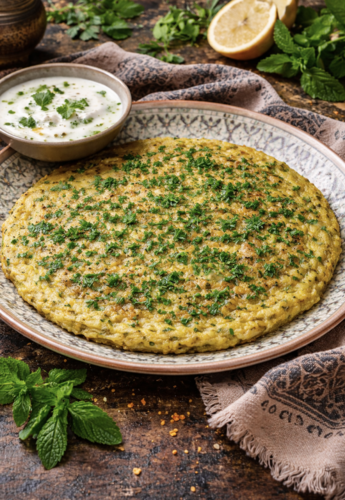 Kräuter-Omelett mit Joghurt-Minz-Sauce – Schnelles, gesundes Frühstück