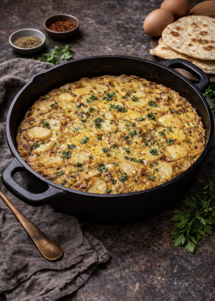 Kartoffel-Omelett mit Kreuzkümmel – Herzhaftes, einfaches Rezept aus der Pfanne