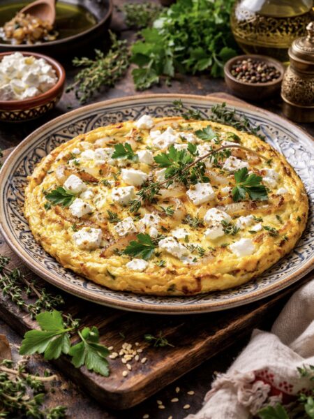 Kräuter-Omelett mit Feta – Fluffiges Omelett mit frischen Kräutern & Käse