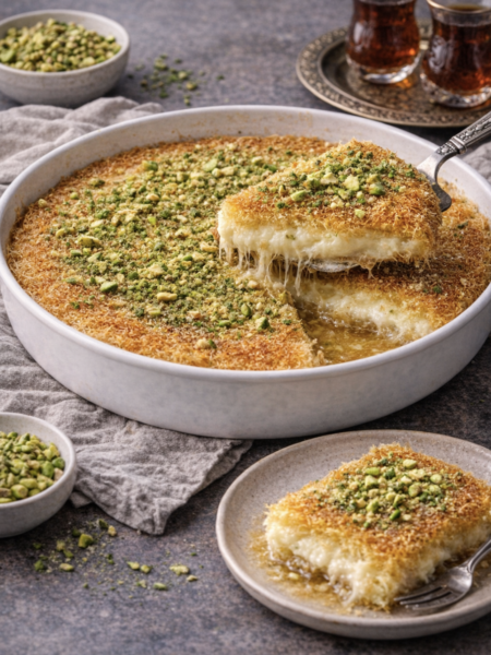 Kunafa Nabulsia – Original Rezept mit Käse und Zuckersirup