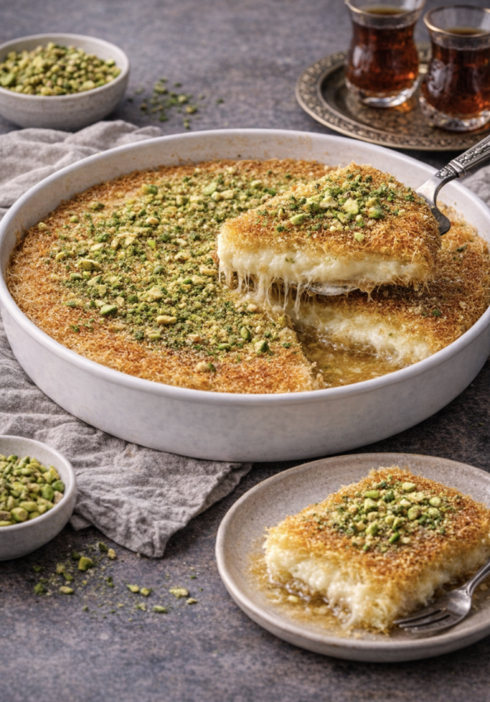 Kunafa Nabulsia – Original Rezept mit Käse und Zuckersirup