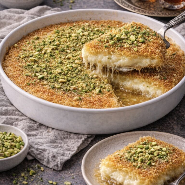 Kunafa Nabulsia – Original Rezept mit Käse und Zuckersirup