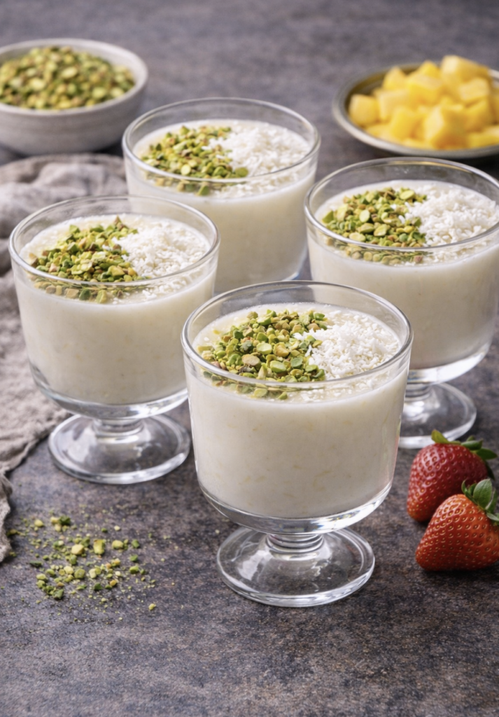 Mahalabia – Cremiger Milchpudding mit Kokos und Rosenwasser