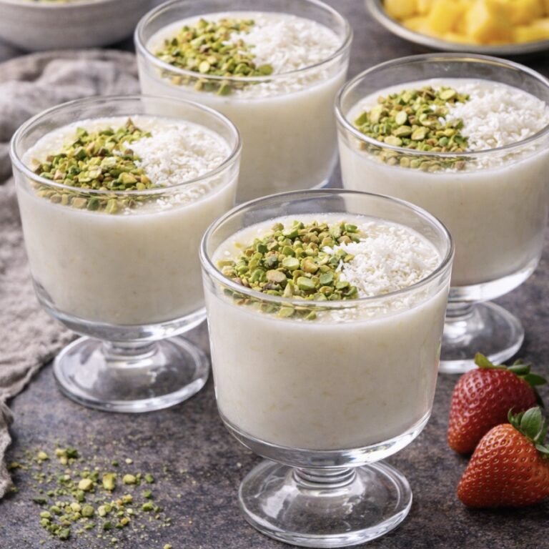 Mahalabia – Cremiger Milchpudding mit Kokos und Rosenwasser