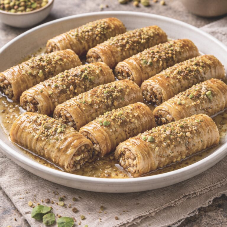 Baklava Rollen mit Nüssen – Knusprige orientalische Süßspeise einfach gemacht