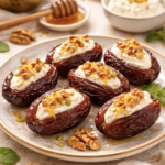 Gefüllte Datteln mit Frischkäse und Walnuss – Schneller gesunder Snack