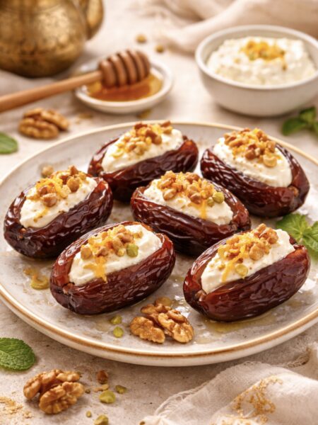 Gefüllte Datteln mit Frischkäse und Walnuss – Schneller gesunder Snack