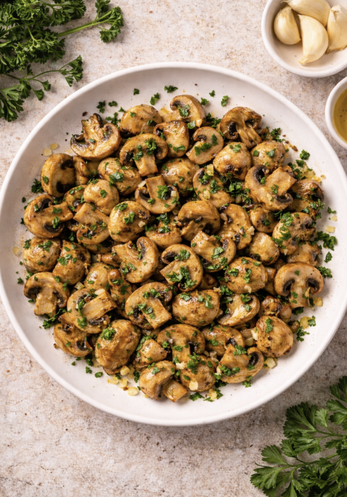 Gebratene Champignons mit Knoblauch und Petersilie – Schnelles Antipasti Rezept