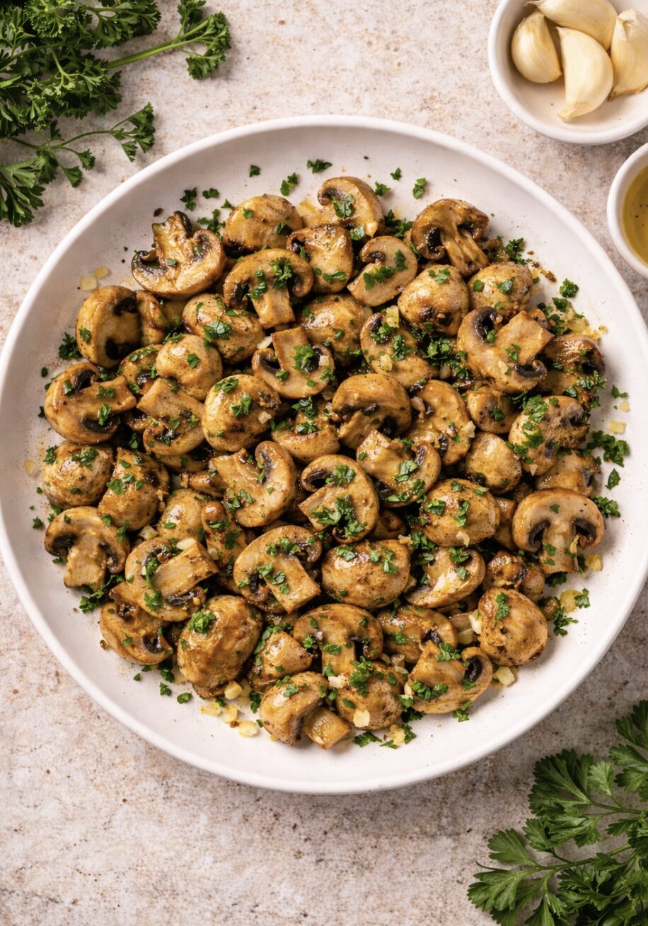 Gebratene Champignons mit Knoblauch und Petersilie – Schnelles Antipasti Rezept