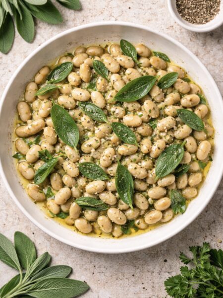 Weiße Bohnen mit Salbei und Olivenöl – Einfaches italienisches Antipasti Rezept