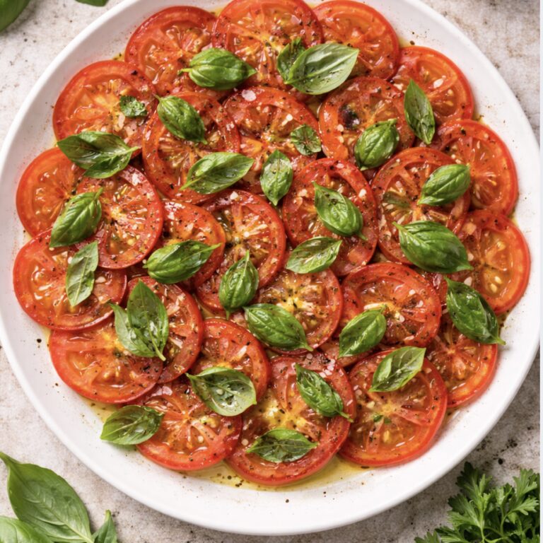 Tomaten-Carpaccio mit Basilikum – Frisches italienisches Antipasti Rezept