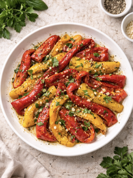 Gebackene Paprika mit Balsamico – Mediterranes Antipasti Rezept aus dem Ofen