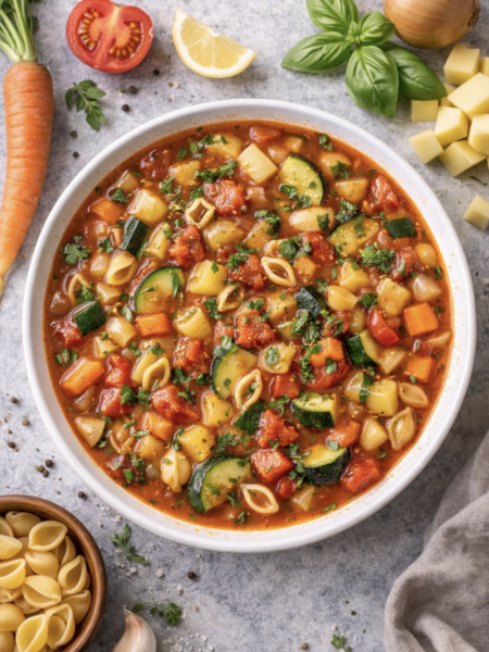 Klassische Minestrone mit Gemüse – Italienische Gemüsesuppe einfach gemacht