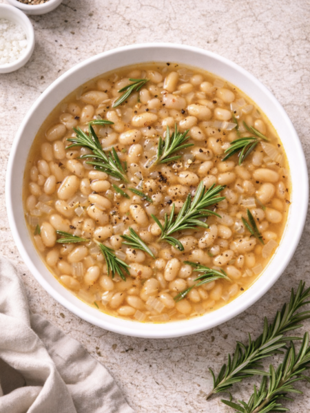 Weiße-Bohnen-Suppe mit Rosmarin – Cremige italienische Suppe einfach gemacht