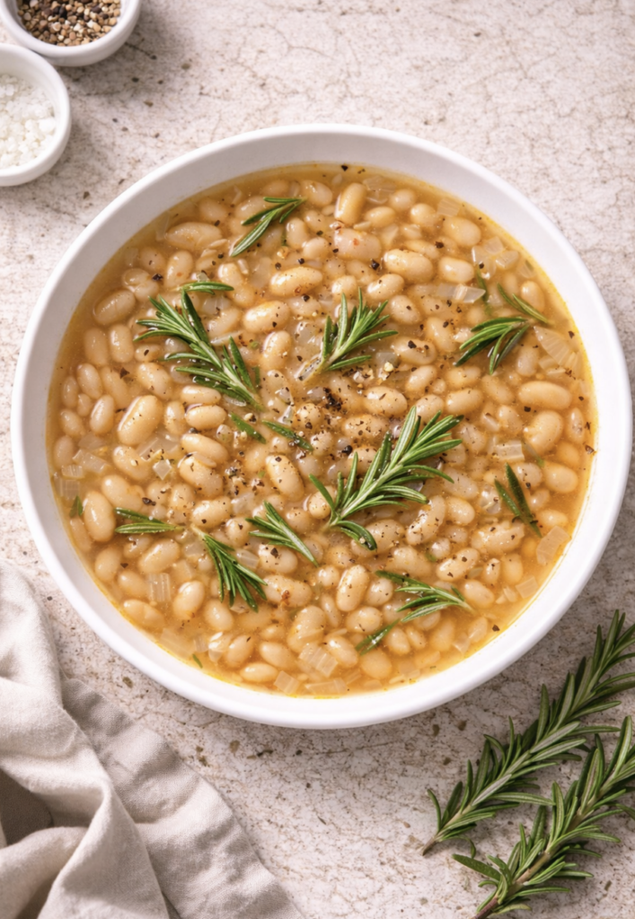 Weiße-Bohnen-Suppe mit Rosmarin – Cremige italienische Suppe einfach gemacht